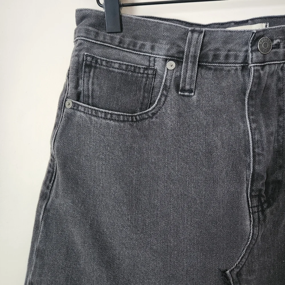 Madewell | Rigid Denim A-Line Mini Skirt in Lunar Wash Cutout Edition - Size 28
